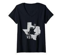 Mujer Texas se resiste a la protesta de la Rana No Kings Day Camiseta Cuello V