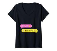 Mujer Text Conversation Funny Messages I Love You Robot Lover Camiseta Cuello V