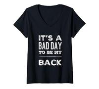 Mujer Texto de Humor Divertido Amante del Gimnasio Divertido Bad Day To Be My Back Camiseta Cuello V