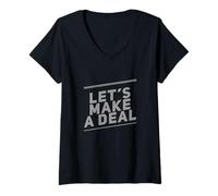 Mujer Texto de Humor Divertido Divertido para la Gente Divertido Hagamos un Trato Camiseta Cuello V