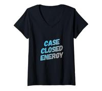 Mujer Texto de Humor Divertido Divertido para Personas Estuche Divertido Energía Cerrada Camiseta Cuello V