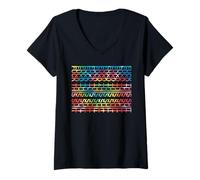 Mujer Texto secreto divertido Tie-Dye FTS Mensaje oculto Camiseta Cuello V