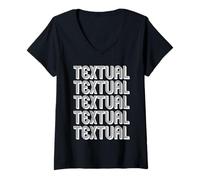 Mujer Textual Camiseta Cuello V