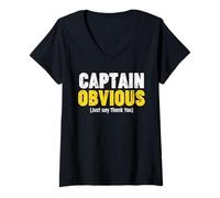 Mujer Thank You Captain Obvious Camiseta Cuello V