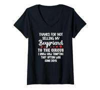 Mujer Thanks for Not Selling My Boyfriend to The Circus Valentine Camiseta Cuello V
