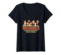 Mujer Thanksgiving a Reason to Put up with Distant Relatives Camiseta Cuello V