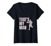 Mujer That's My Man Gen Alpha Slang Palabras Baloncesto Camiseta Cuello V