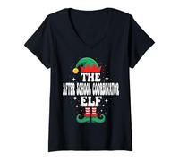 Mujer The After School Coordinator Elf Funny Christmas Matching Camiseta Cuello V