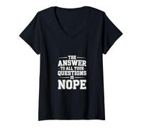 Mujer The Answer To All Your Questions Is Nope Actitud - Camiseta Cuello V
