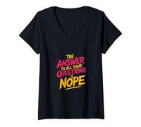 Mujer The Answer To All Your Questions Is Nope Actitud - Camiseta Cuello V