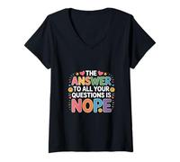 Mujer The Answer To All Your Questions Is Nope Actitud - Camiseta Cuello V