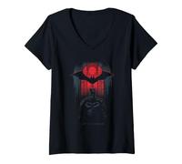 Mujer The Batman Logo Red Window Camiseta Cuello V