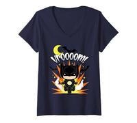 Mujer The Batman Vroom Batcycle Chibi Camiseta Cuello V