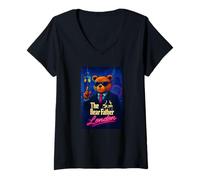 Mujer The Bear Father London Illustration Novelty Graphic Designs Camiseta Cuello V