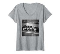 Mujer The Beatles: por Favor, por Favor, compruébeme, época de la Beatlemanía 1963 Camiseta Cuello V