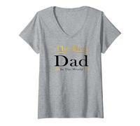 Mujer The Best Dad In The World Present for Father's Day Birthday Camiseta Cuello V