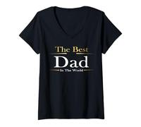 Mujer The Best Dad In The World Present for Fathers Day Birthday Camiseta Cuello V
