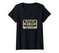 Mujer The Best of 1976 Awesome 50th Birthday Cassette Tape Mix Camiseta Cuello V