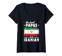 Mujer The Best Papas are Iranian Father's Day Iran Flag Camiseta Cuello V