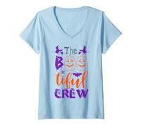 Mujer The Bootiful Crew Friends Sista Boos Divertido Halloween Boo Fun Camiseta Cuello V
