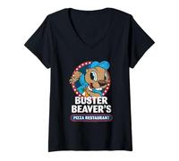 Mujer The Boys Buster Beaver's Pizza Restaurant Superhero Show Camiseta Cuello V