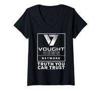 Mujer The Boys Vought News Network Truth You Can Trust TV Show Camiseta Cuello V