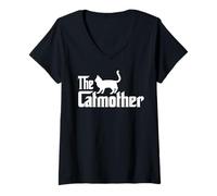 Mujer The Catmother Burmese Cat Lover Funny Mother Cat Mom Camiseta Cuello V