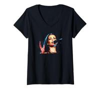 Mujer The Corrs Live Sharon Corr Cantando en Blue Era 2001 Camiseta Cuello V