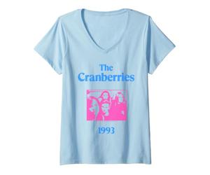 Mujer The Cranberries 1993 Neon Tone Poster Vintage Grunge Band Camiseta Cuello V