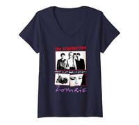 Mujer The Cranberries Zombie Collage Vintage Band Camiseta Cuello V, Azul Marino, S