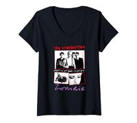 Mujer The Cranberries Zombie Collage Vintage Band Camiseta Cuello V, Negro, L