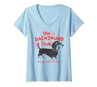 Mujer The Dachshund Club Short But Make It Cool Wiener Dog Amante Camiseta Cuello V