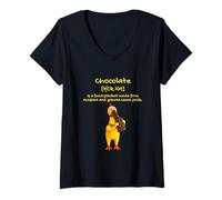 Mujer The Definition of Chocolat with Funny Yellow Rubber Chicken Camiseta Cuello V