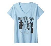 Mujer The Devil Wears Prada Andy Sachs Various Looks Red Lipstick Camiseta Cuello V
