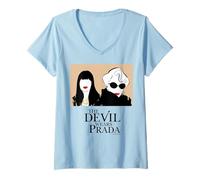 Mujer The Devil Wears Prada Miranda and Andrea Title Logo Camiseta Cuello V