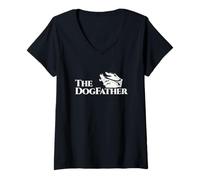 Mujer The DogFather Funny Dog Fur Dad Humor Día del Padre Hombres Camiseta Cuello V