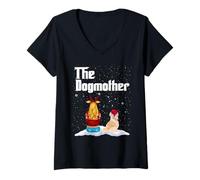 Mujer The Dogmother Havanese Dog Mom Christmas Puppy Xmas Camiseta Cuello V