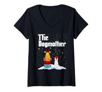 Mujer The Dogmother West Highland White Terrier Dog Mom Christmas Camiseta Cuello V