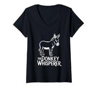 Mujer The Donkey Whisperer, Divertido Amante de los Animales de Granja Camiseta Cuello V