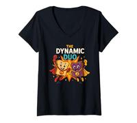 Mujer The Dynamic Duo - Camiseta de gelatina de Mantequilla de maní Linda y Divertida Camiseta Cuello V