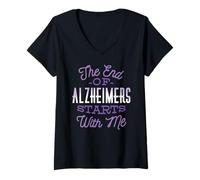 Mujer The End of Alzheimer's Starts with ME Púrpura Meme Camiseta Cuello V