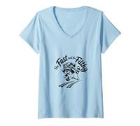 Mujer The Fast and Filthy Funny Trash Panda Raccoon Meme Camiseta Cuello V