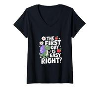 Mujer The First Day IS Easy Right Camiseta Cuello V