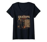 Mujer The Grandpa Code Funny Bigfoot Camping Humor Cita Camiseta Cuello V