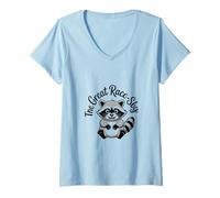 Mujer The Great Racc-Sby Funny Trash Panda Raccoon Meme Camiseta Cuello V