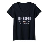 Mujer The Haight San Francisco California Field/The Haight SF Camiseta Cuello V
