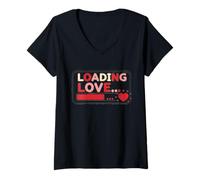 Mujer The Heart-Drive is Loading Sarcasm Valentine Days Camiseta Cuello V