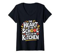 Mujer The Heart of The School Beats In The Kitchen - Camiseta Cuello V