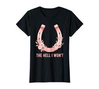 Mujer The Hell I Won'T Floral Herradura Western Cowgirl Camiseta
