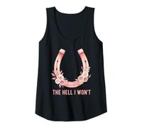 Mujer The Hell I Won'T Floral Herradura Western Cowgirl Camiseta sin Mangas